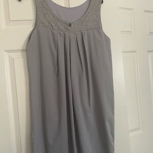 Sleeveless Beaded Yoke Grey Women’s Dress